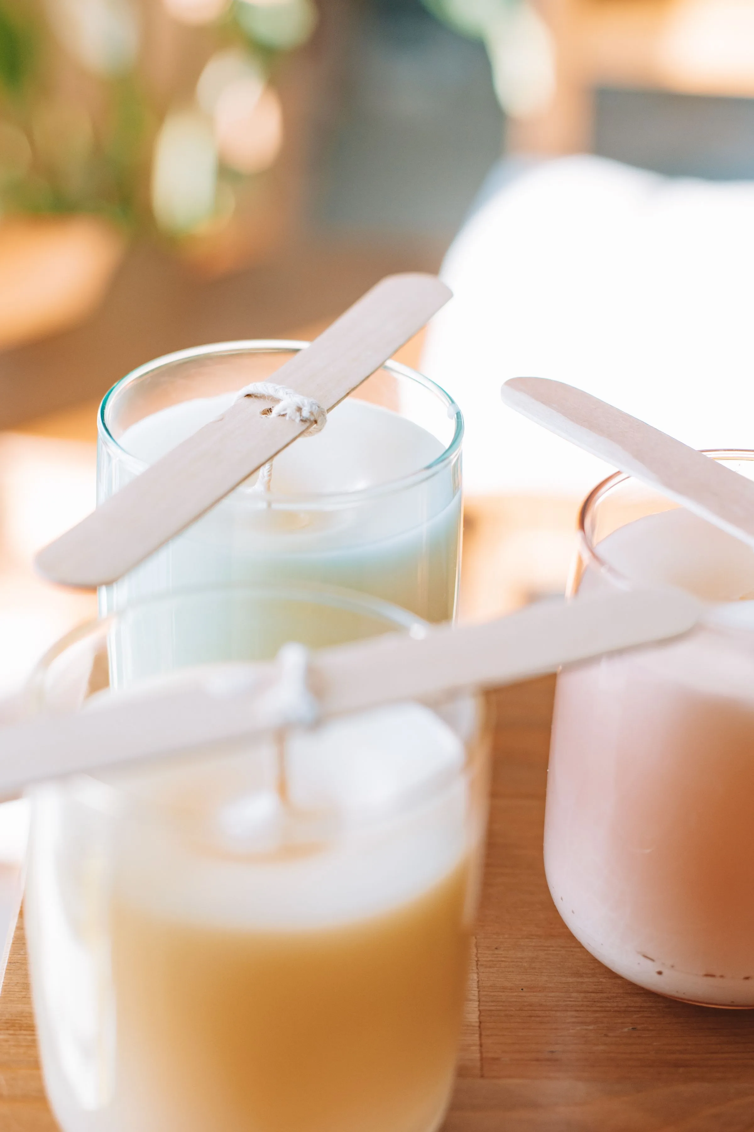 Handcrafted candles photographed in natural light
